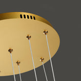 Modern Luxury Crystal Ring Chandelier Gold Finish Integrated LED Pendant Light