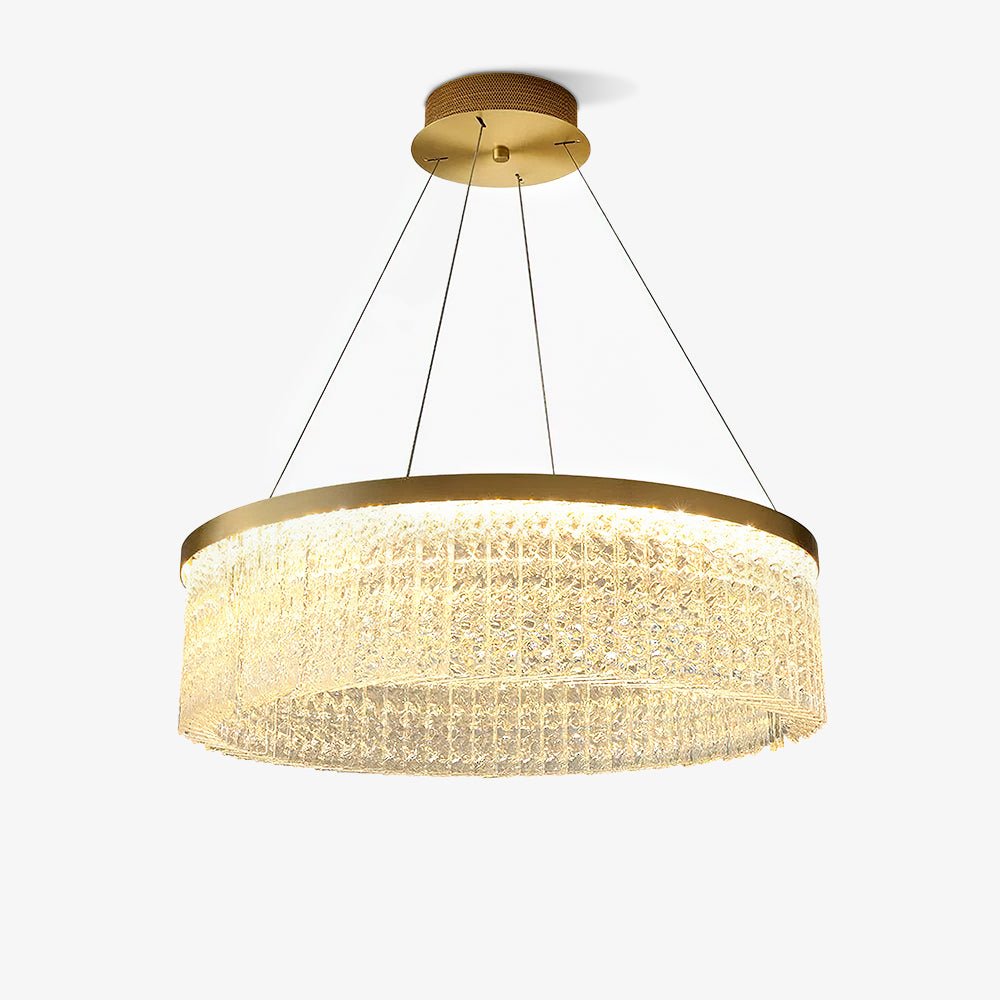 Modern Luxury Crystal Ring LED Chandelier with Stainless Steel Frame for Living Room