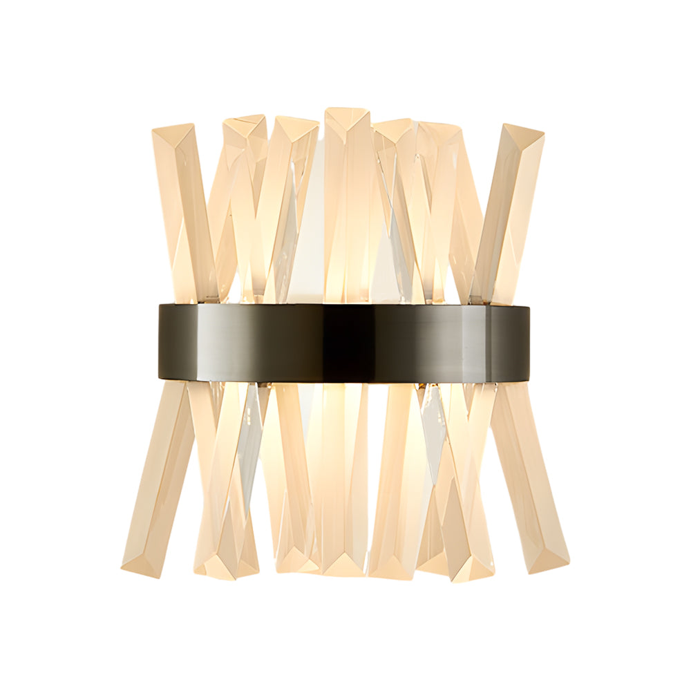 Modern Luxury Crystal Strips Wall Lamp Gold and Black Nordic Interior Sconce Light