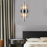 Modern Luxury Crystal Wall Sconce LED Stainless Steel Light Fixture with Three Step Dimming for Living Room