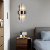 Modern Luxury Crystal Wall Sconce LED Stainless Steel Light Fixture with Three Step Dimming for Living Room