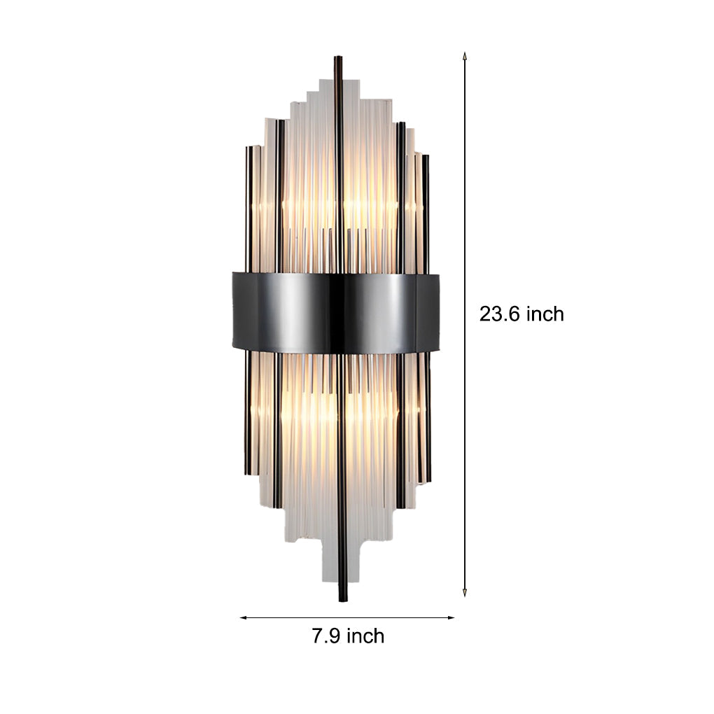 Modern Luxury Crystal Wall Sconce LED Stainless Steel Light Fixture with Three Step Dimming for Living Room