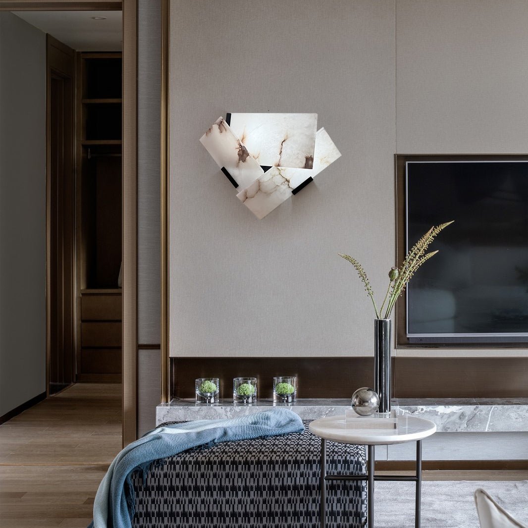 Modern Luxury Fly Alabaster LED Wall Sconce for Living Room and Bedroom