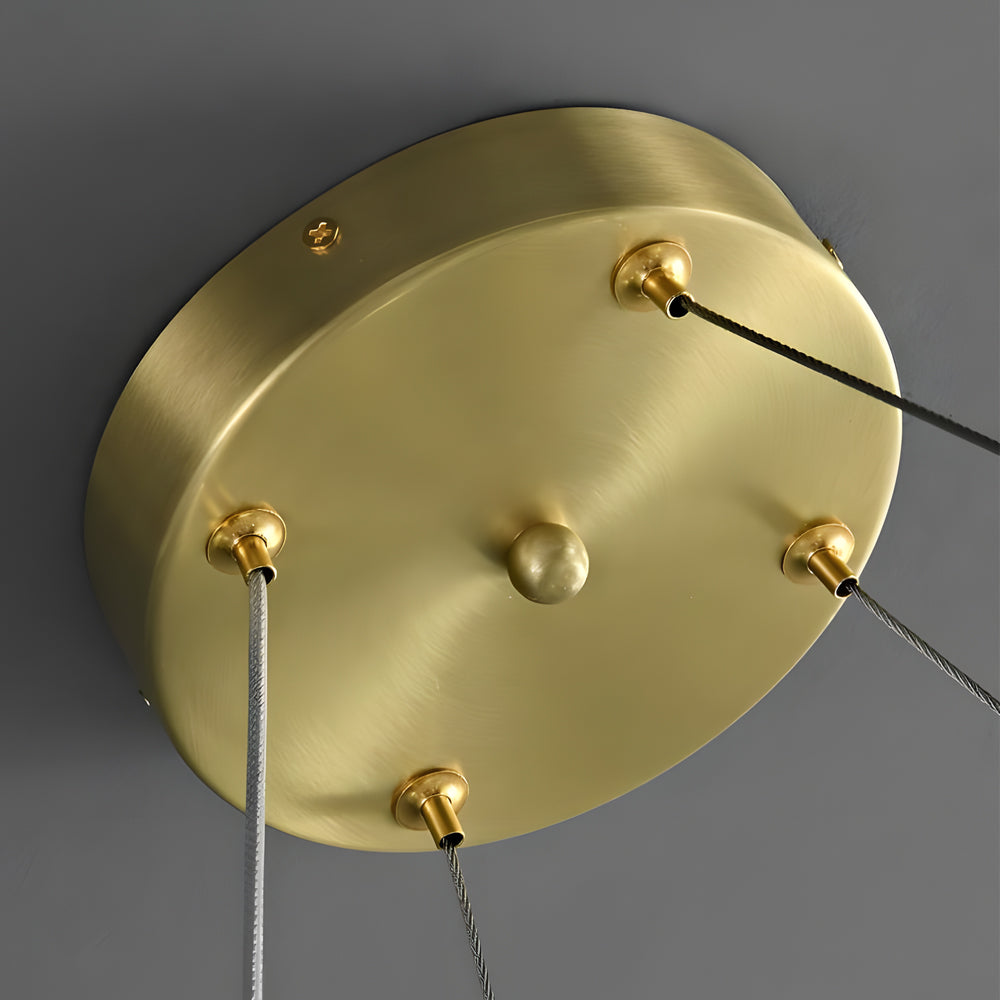 Modern Luxury Gold Copper Crystal Chandelier Elegant Round and Linear Pendant Light