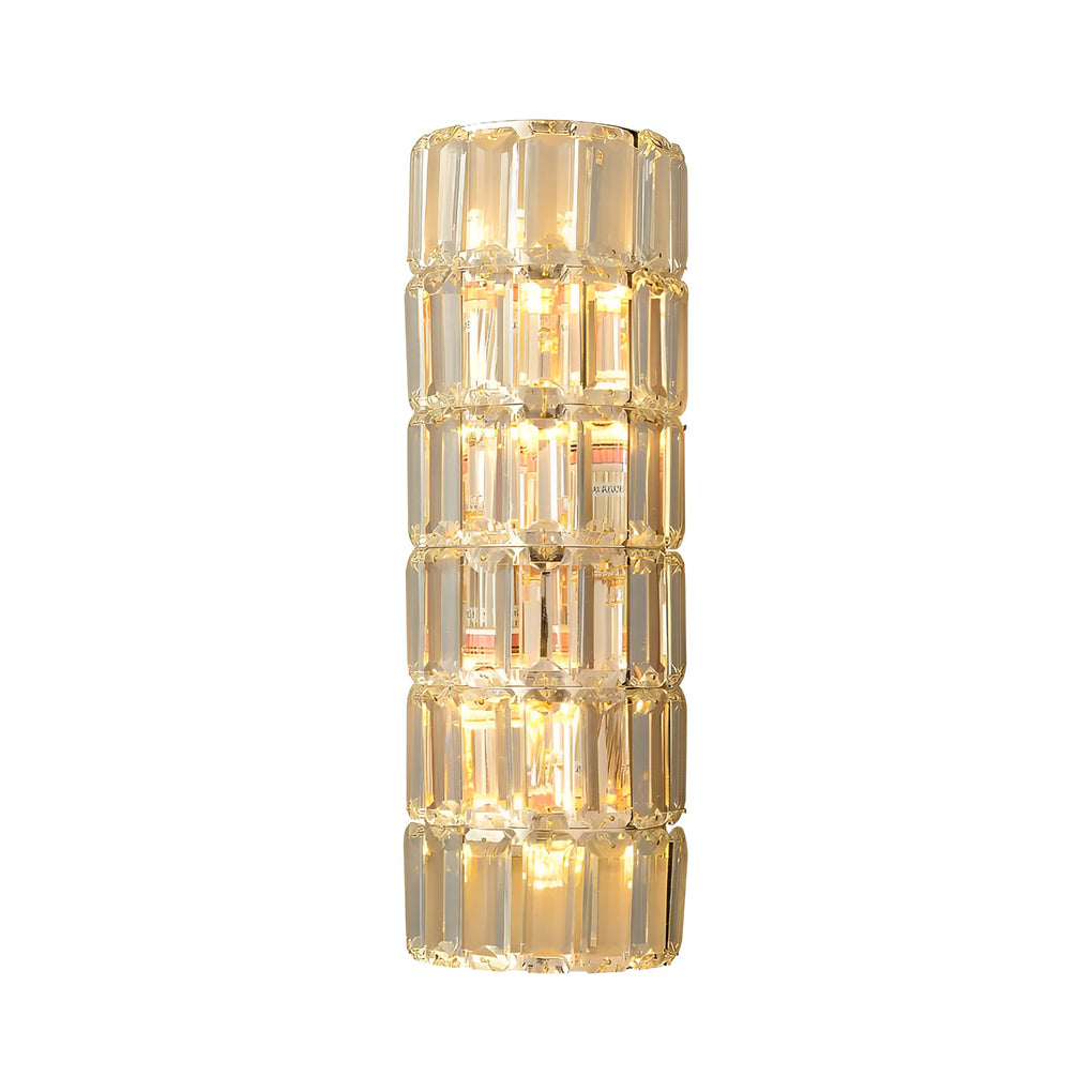 Modern Luxury Gold Crystal Wall Lamp Three Step Dimming Sconce for Living Room