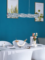 Modern Luxury Linear K9 Crystal LED Pendant Light for Kitchen Island and Dining Room
