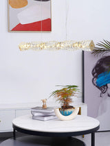 Modern Luxury Linear K9 Crystal LED Pendant Light for Kitchen Island and Dining Room