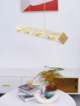 Modern Luxury Linear K9 Crystal LED Pendant Light for Kitchen Island and Dining Room