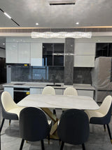 Modern Luxury Linear K9 Crystal LED Pendant Light for Kitchen Island and Dining Room
