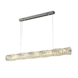 Modern Luxury Linear K9 Crystal LED Pendant Light for Kitchen Island and Dining Room