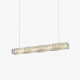 Modern Luxury Linear K9 Crystal LED Pendant Light for Kitchen Island and Dining Room