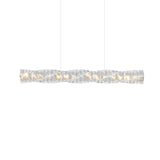 Modern Luxury Linear K9 Crystal LED Pendant Light for Kitchen Island and Dining Room