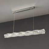 Modern Luxury Linear K9 Crystal LED Pendant Light for Kitchen Island and Dining Room