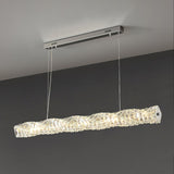Modern Luxury Linear K9 Crystal LED Pendant Light for Kitchen Island and Dining Room
