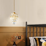 Modern Luxury Mini Crystal Pendant Light Single Light Hanging Fixture for Bedroom and Dining Room