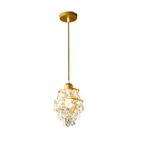 Modern Luxury Mini Crystal Pendant Light Single Light Hanging Fixture for Bedroom and Dining Room