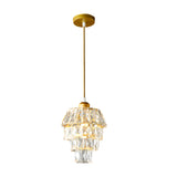 Modern Luxury Mini Crystal Pendant Light Single Light Hanging Fixture for Bedroom and Dining Room