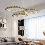 Modern Luxury Resin Circlet Brass Pendant Light with Integrated LED for Elegant Interiors