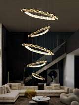 Modern Luxury Resin Circlet Brass Pendant Light with Integrated LED for Elegant Interiors