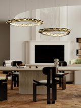 Modern Luxury Resin Circlet Brass Pendant Light with Integrated LED for Elegant Interiors