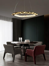 Modern Luxury Resin Circlet Brass Pendant Light with Integrated LED for Elegant Interiors