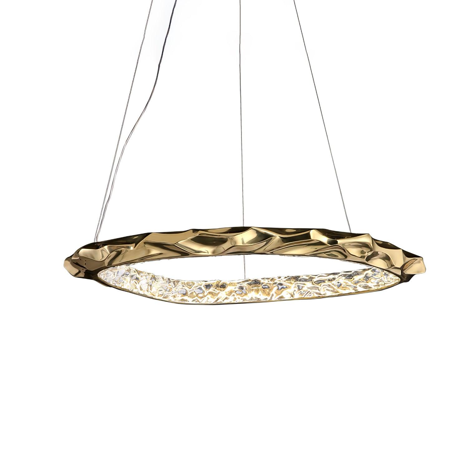 Modern Luxury Resin Circlet Brass Pendant Light with Integrated LED for Elegant Interiors