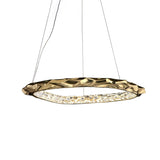 Modern Luxury Resin Circlet Brass Pendant Light with Integrated LED for Elegant Interiors