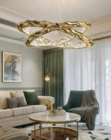 Modern Luxury Resin Circlet Brass Pendant Light with Integrated LED for Elegant Interiors