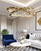 Modern Luxury Resin Circlet Brass Pendant Light with Integrated LED for Elegant Interiors