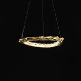 Modern Luxury Resin Circlet Brass Pendant Light with Integrated LED for Elegant Interiors