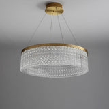 Modern Luxury Ring Crystal Glass Pendant Light Chrome LED Chandelier for Living Room