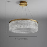 Modern Luxury Ring Crystal Glass Pendant Light Chrome LED Chandelier for Living Room