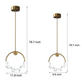 Modern Luxury Ring LED Crystal Pendant Light for Bedside and Dining Room