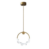 Modern Luxury Ring LED Crystal Pendant Light for Bedside and Dining Room