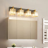 Modern Luxury Square Crystal Vanity Wall Sconce Light with Electroplated Metal Frame for Mirror