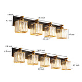 Modern Luxury Square Crystal Vanity Wall Sconce Light with Electroplated Metal Frame for Mirror