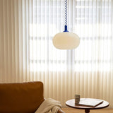 Modern Macaron Spring Glass Pendant Light Colorful Metal Fixture for Kitchen Dining Rooms