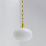 Modern Macaron Spring Glass Pendant Light Colorful Metal Fixture for Kitchen Dining Rooms