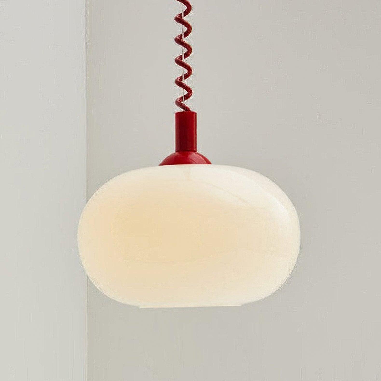 Modern Macaron Spring Glass Pendant Light Colorful Metal Fixture for Kitchen Dining Rooms