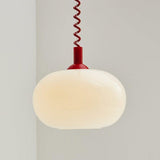 Modern Macaron Spring Glass Pendant Light Colorful Metal Fixture for Kitchen Dining Rooms