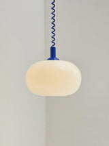 Modern Macaron Spring Glass Pendant Light Colorful Metal Fixture for Kitchen Dining Rooms