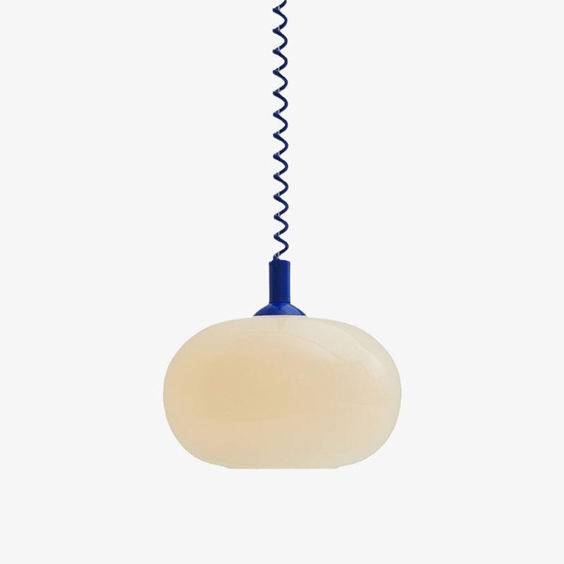 Modern Macaron Spring Glass Pendant Light Colorful Metal Fixture for Kitchen Dining Rooms