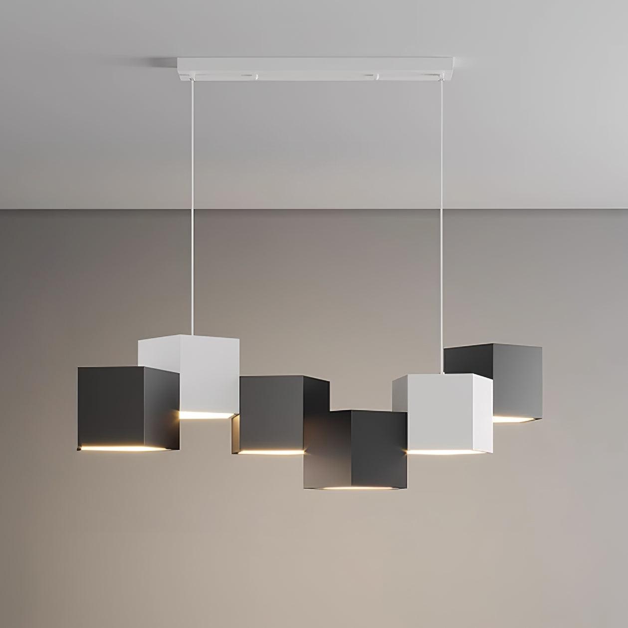Modern Magic Cube LED Pendant Lamp Geometric Acrylic Hanging Light for Dining Room