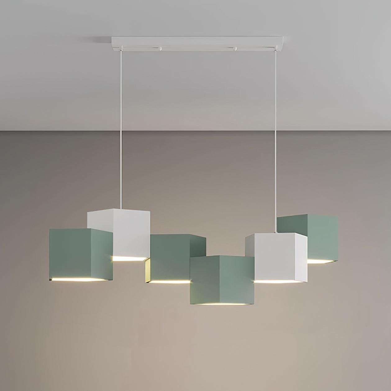 Modern Magic Cube LED Pendant Lamp Geometric Acrylic Hanging Light for Dining Room