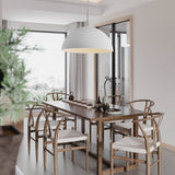Modern Magma Dome Pendant Light Large White Metal Ceiling Hanging Lamp for Kitchen and Dining Room