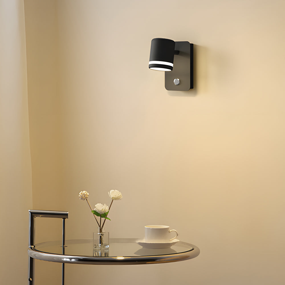 Modern Magnetic Rotatable LED Wall Sconce with USB Port for Bedside Reading and Accent Lighting