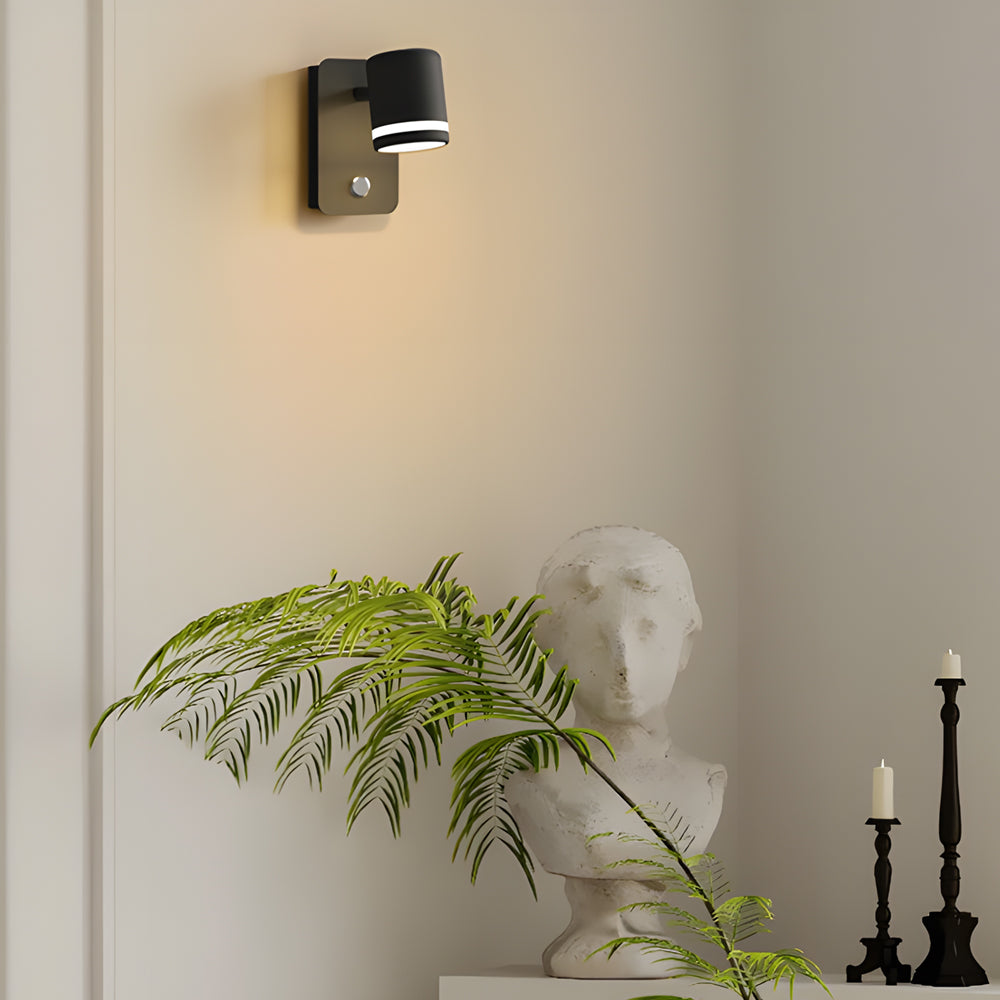 Modern Magnetic Rotatable LED Wall Sconce with USB Port for Bedside Reading and Accent Lighting