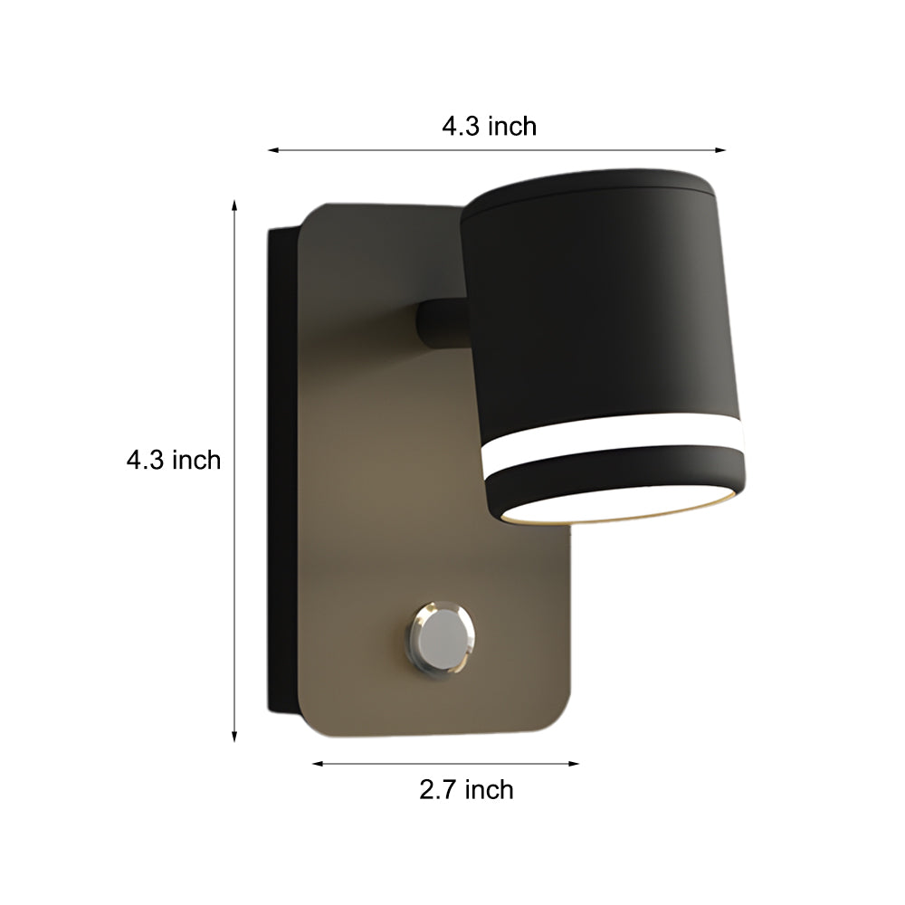 Modern Magnetic Rotatable LED Wall Sconce with USB Port for Bedside Reading and Accent Lighting