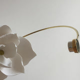 Modern Magnolia Flower Wall Sconce Set with Handcrafted Cotton Paper Petals