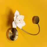 Modern Magnolia Flower Wall Sconce Set with Handcrafted Cotton Paper Petals